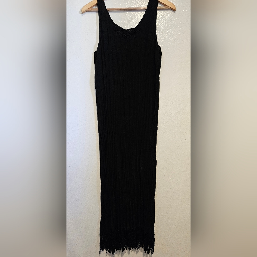 Sheer Black Accordian Dress
